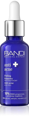 Bandi Anti-Acne Peeling Kwasowy Antytrądzikowy 10% Kwas Pirogronowy Salicylowy Migdałowy dla Skóry Tłustej i Mieszanej 30ml