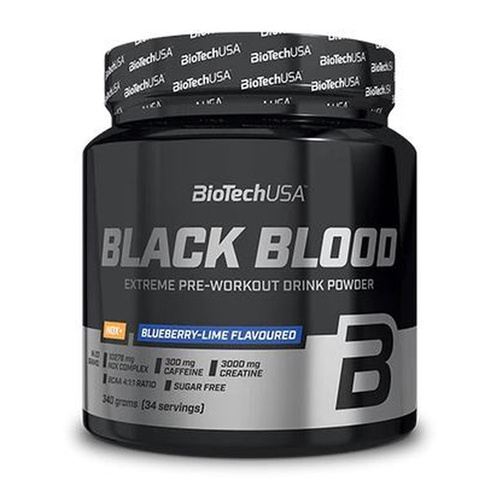 BioTechUSA Black Blood NOX+ Pre Workout Blueberry Lime For Intense Workouts 340g