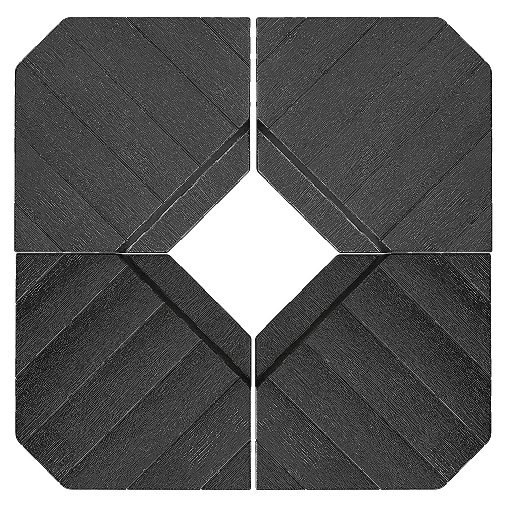 Outsunny Umbrella Weights for Cantilever Parasols, Set of 4 Heavy Duty Parasol Base Stand Weights, 80kg Sand or 60kg Water Filled, Black