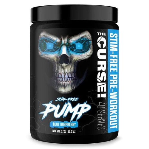 JNX Sports The Curse! Stim-Free Pump Pre-Workout Powder for Muscle Pump Blue Raspberry 572g