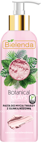 Bielenda Botanical Clays Wegańska Pasta do Mycia Twarzy z Glinką Różową 215ml