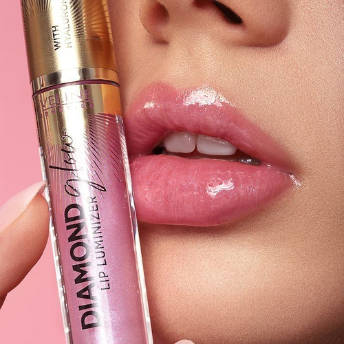Eveline Diamond Lip Glow Lip Gloss with Hyaluronic Acid No. 09 Peach Dream 4.5ml