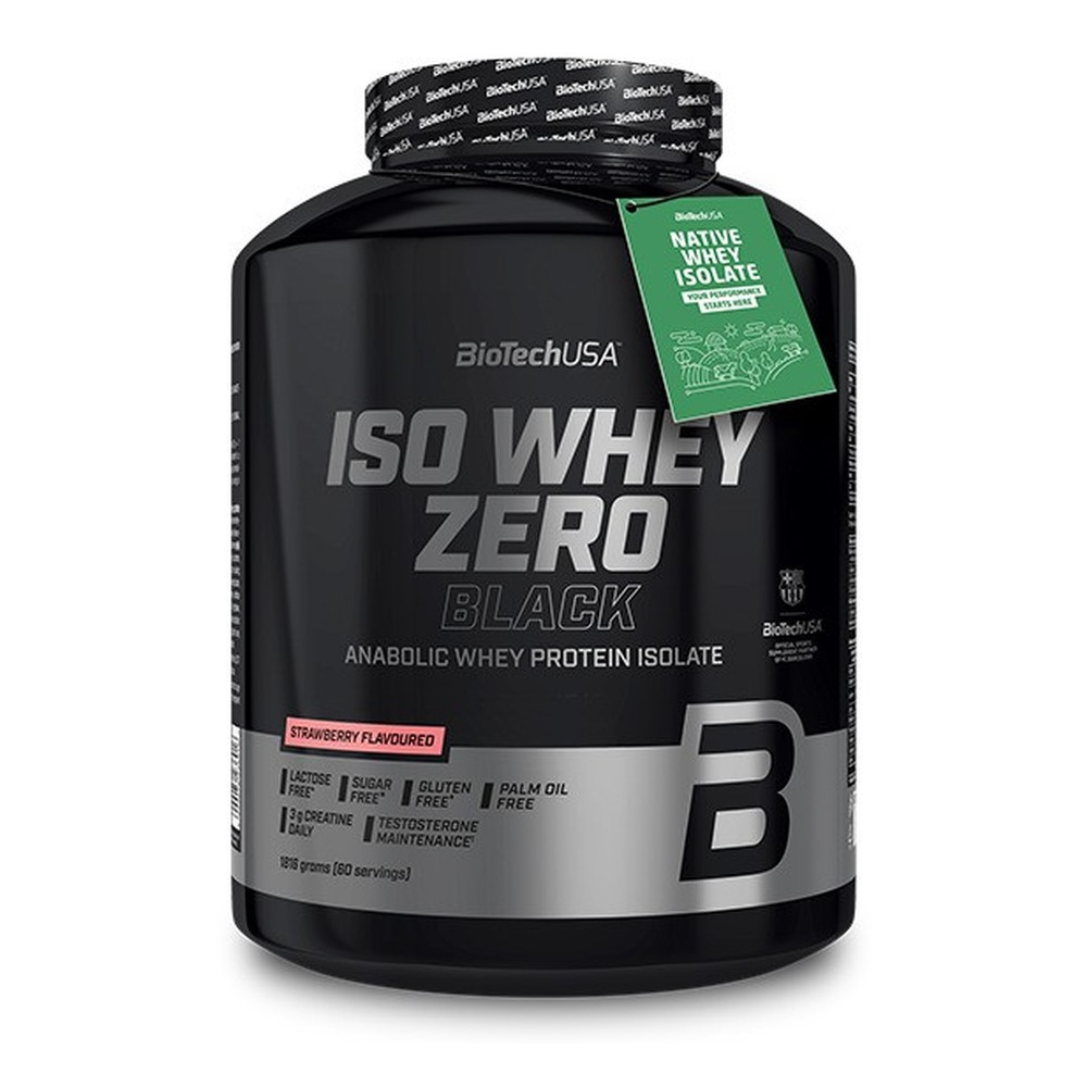 BioTechUSA Iso Whey Zero Black Izolat białka serwatkowego, Truskawka 1816g