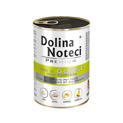 Dolina Noteci Premium Mokra Karma z Gęsią i Ziemniakami dla Dorosłych Psów Wszystkich Ras 400g