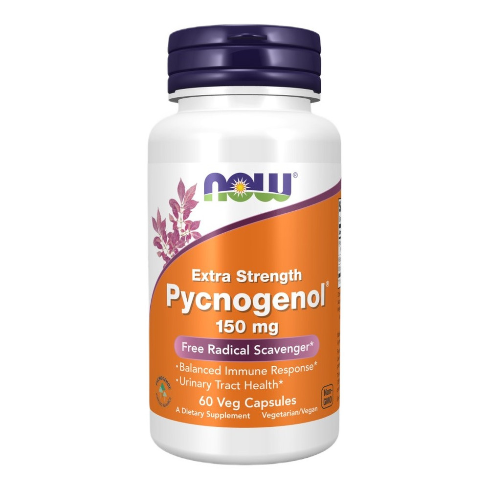 NOW Foods Pycnogenol Extra Strength 150mg French Maritime Pine Bark Extract For Antioxidant Support 60 Vcaps