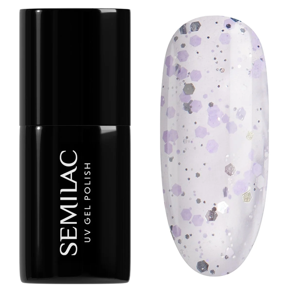 Semilac Whisper of Spring Hybrid Gel Polish 925 Silver & Violet Drops 7ml