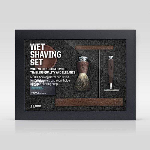 Zew for Men Wet Shaving Set Elegancki Zestaw Pędzel Miska Podstawka i Mydło do Golenia na Mokro dla Mężczyzn