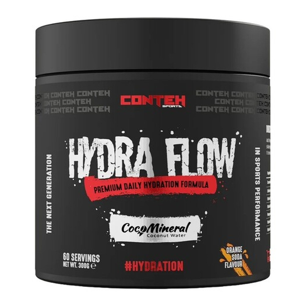 Conteh Sports Hydra Flow Electrolyte Powder for Hydration and Recovery Orange Soda 300g
