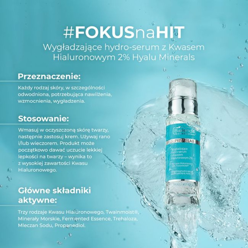 Bielenda Professional SupremeLab Hyalu-Minerals Smoothing Hydro-Serum with Hyaluronic Acid 2% 30ml Best Before 31.07.26