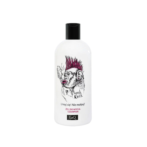 LaQ Małpa Wegański Żel do Mycia i Szampon do Włosów 2w1 Zapach Grejpfruta i Zielonej Herbaty 300ml