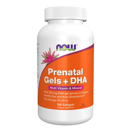 NOW Foods Prenatal Gels with DHA for Pregnant Women 180 Softgels
