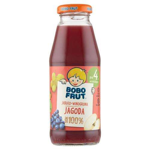Bobo Frut 100% Sok Jabłko Winogrona Jagoda dla Dzieci po 4 Miesiącu 300ml