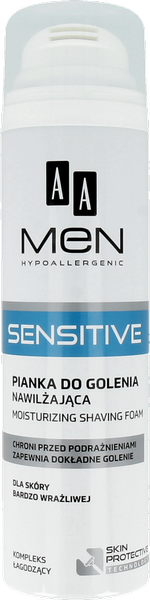 AA MEN SENSITIVE MOISTURISING shaving foam 250ml
