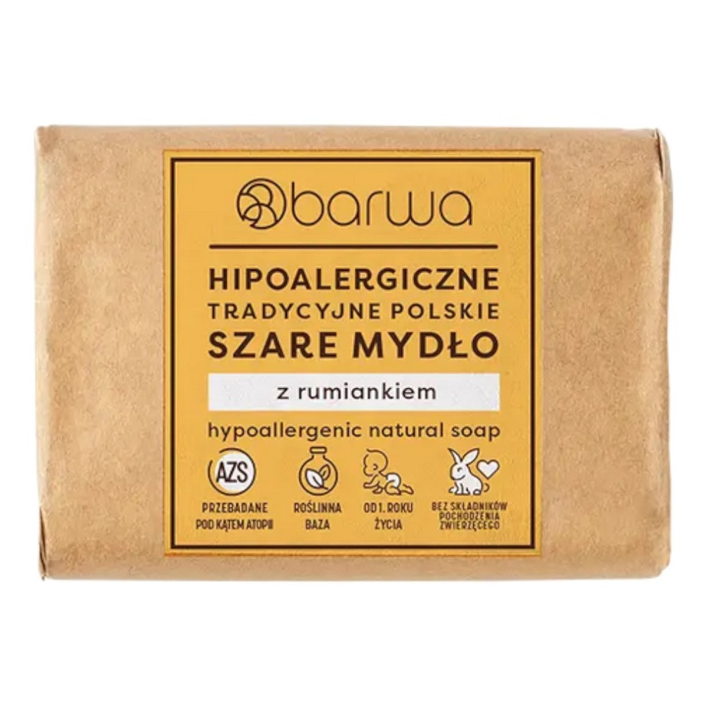 Barwa Hipoalergiczne Tradycyjne Polskie Szare Mydło z Ekstraktem z Rumianku 100g