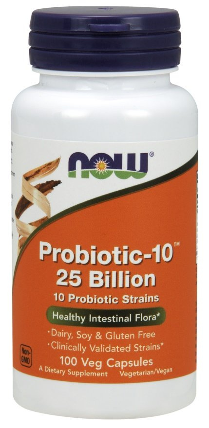 Now Foods Probiotic-10 25 Billion Bakterie Probiotyczne na Wsparcie Trawienia i Odporność 100 Kapsułek
