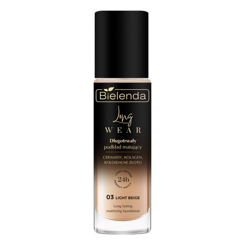 Bielenda Long Wear Long-Lasting Mattifying Foundation 03 Light Beige 30ml