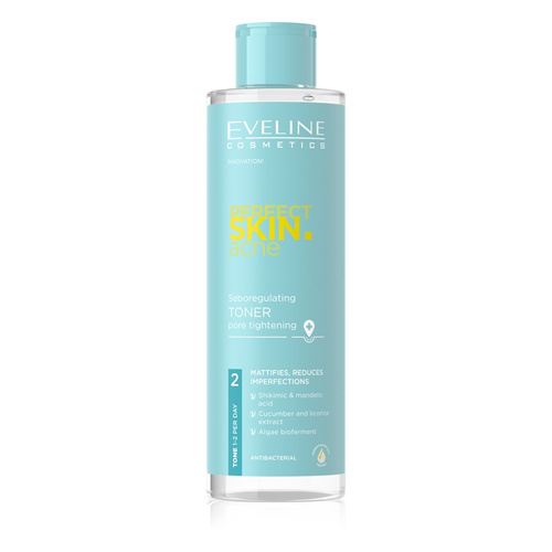 Eveline Perfect Skin Acne Seboregulujący Tonik Zwężający Pory dla Skóry Problematycznej 200ml