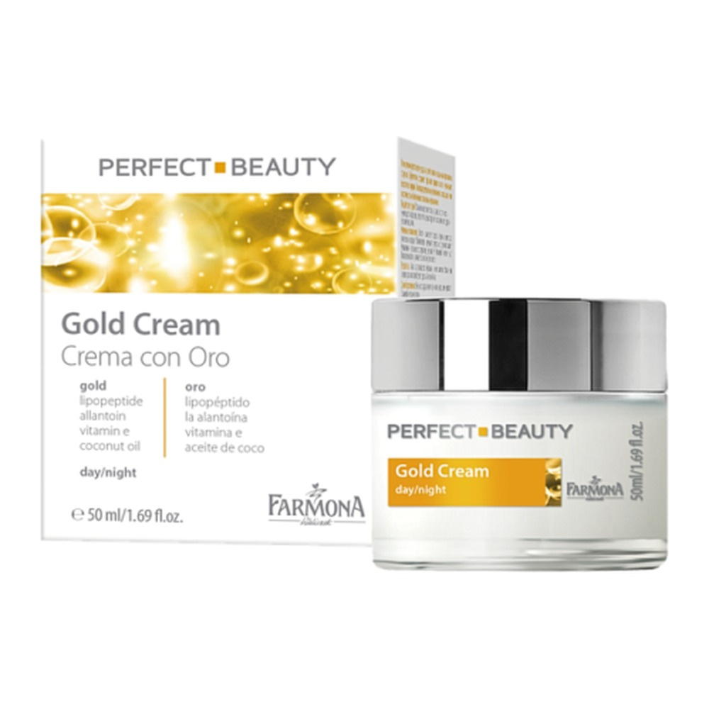 Farmona Perfect Beauty Krem Przeciwzmarszczkowy do Twarzy ze Złotem i Witamina E na Dzień i Noc 50ml