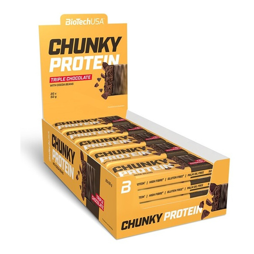 BioTechUSA Chunky Protein Bar, Triple Chocolate 20 x 50g