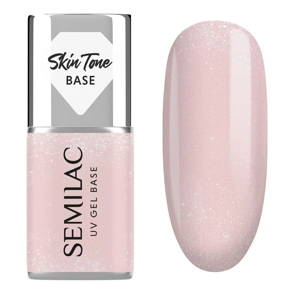 Semilac Skin Tone Cover Gel Base Glitter Beige 7ml