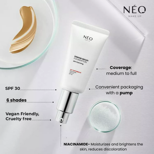 Neo Makeup Intense Serum SPF 30 Satin Foundation No. 04 Sand for All Skin Types 30ml