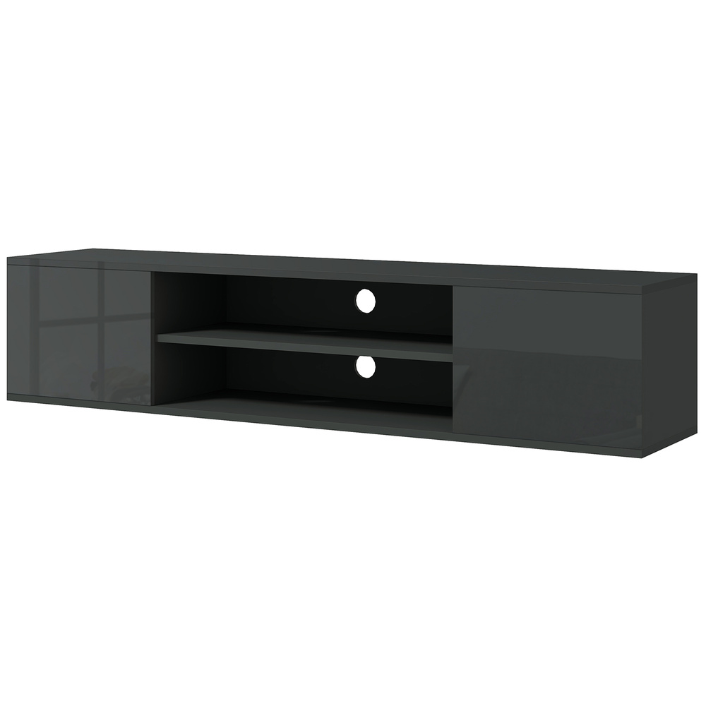 HOMCOM Floating TV Stand Cabinet for TVs up to 60", Wall Mounted TV Unit, Grey