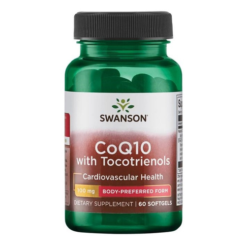 Swanson CoQ10 100 mg with 10mg Tocotrienols Wspomaga Zdrowie Organizmu 60 Kapsułek