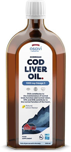 Osavi Norwegian Cod Liver Oil with 1000mg Omega 3 Lemon Flavour 500ml