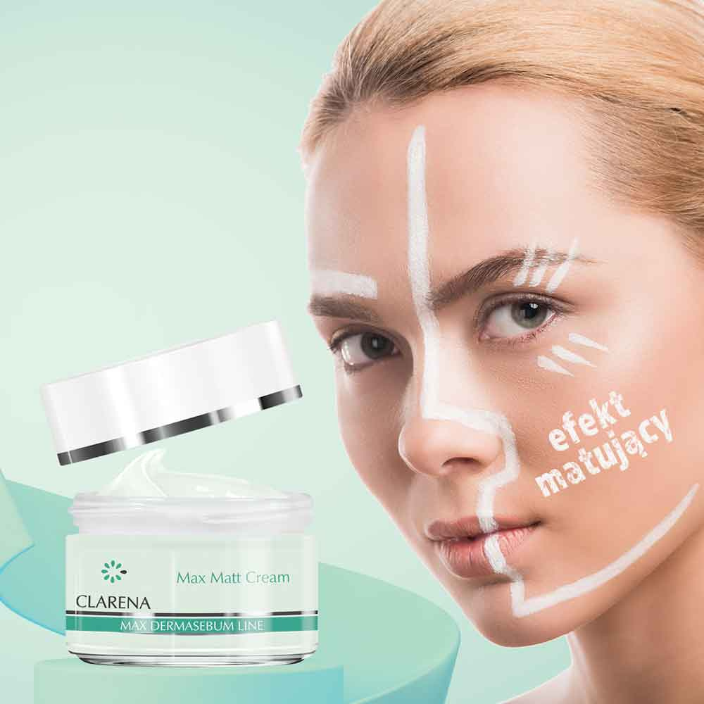 Clarena Max Dermasebum Mattifying Day Cream for Oily and Combination Skin 50ml