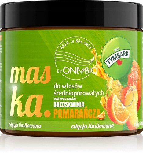 OnlyBio x Tymbark Hair in Balance Maska do Włosów Średnioporowatych Pomarańcza-Brzoskwinia 400ml