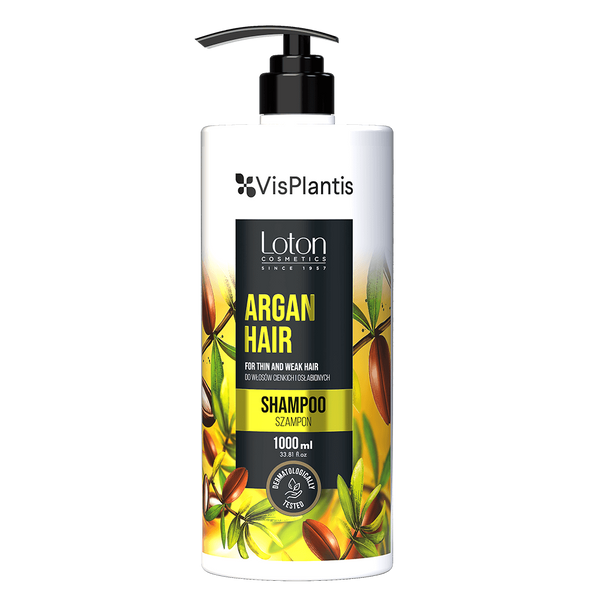 Vis Plantis Loton Argan Nourishing Shampoo for Thin and Weak Hair 1000ml Best Before 30.09.25