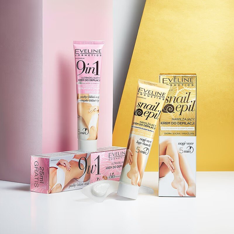 Eveline Sensitive 9in1 Ultradelikatny Krem do Depilacji z Bio Olejkiem z Bawełny 125ml