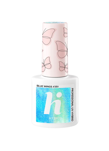 HI HYBRID Butterflies Lakier Hybrydowy Blue Wings #351 , 5ml