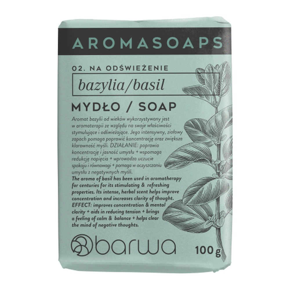 Barwa Aroma Soaps Refreshing Basil Bar Soap for Everyday Use 100g