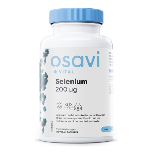 Osavi Selenium 200mcg for Hair, Nails and Thyroid Support 180 Vegan Caps