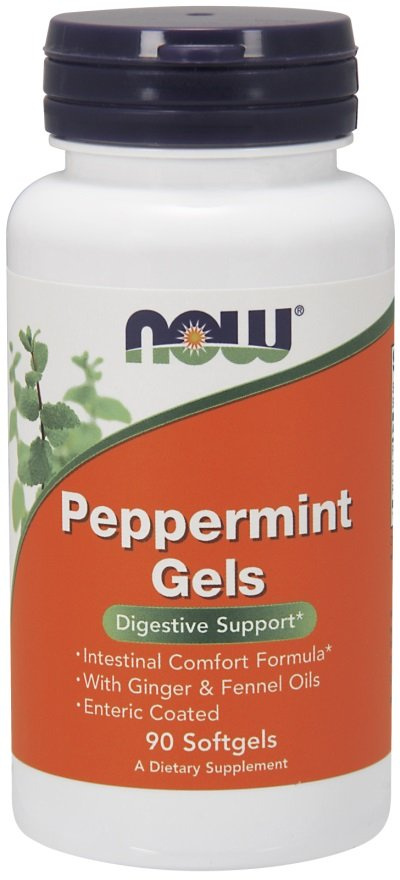 Now Foods Peppermint Gels Supports Digestive System Function 90 Capsules