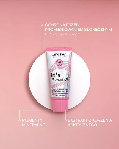 Lirene It's a Match! Podkład Mineralny Dopasowujący się SPF15 Nr 002 Natural 30ml