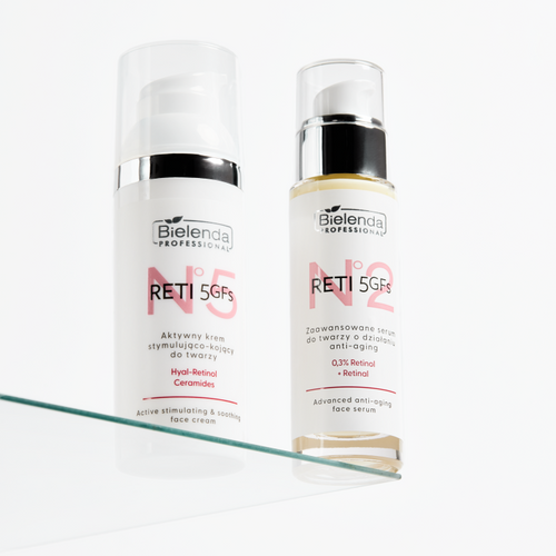 Bielenda Professional Reti 5 GFs Aktywny Krem Stymulująco – Kojący do Twarzy z Retinolem Niacynamidem i Kompleksem Ceramidów dla Skóry Dojrzałej 50ml