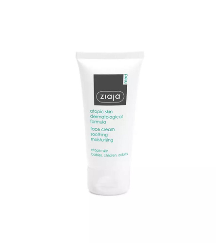 Ziaja Med Atopic Skin AZS Kuracja Dermatologiczna Nawilżający Krem do Twarzy dla  Atopowej Skóry Niemowląt Dzieci i Dorosłych 50ml