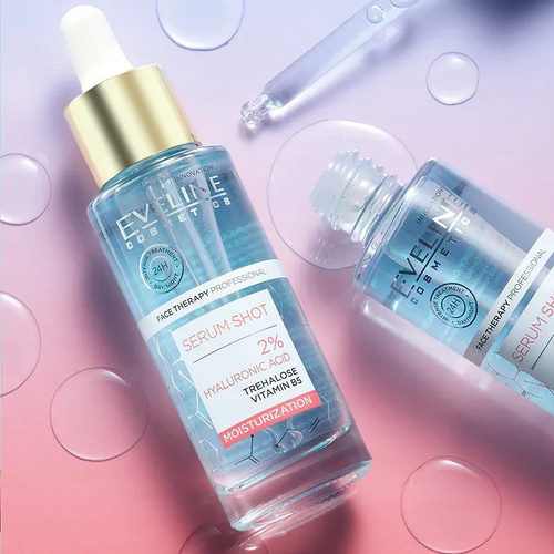 Eveline Face Therapy Professional Serum Shot Nawilżająca Kuracja 2% Kwas Hialuronowy na Twarz Szyję i Dekolt 30ml