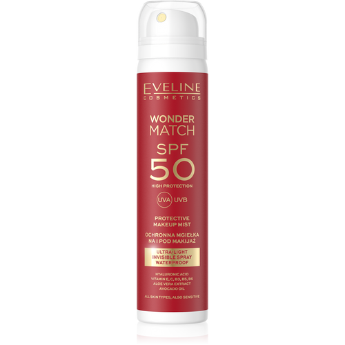 Eveline Wonder Match Ultralight Protective Mist SPF 50 On and Under Makeup 75ml