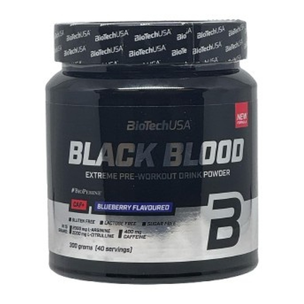 BioTechUSA Black Blood CAF+ Przedtreningówka w Proszku Na Ekstremalne Skupienie i Energię 300g