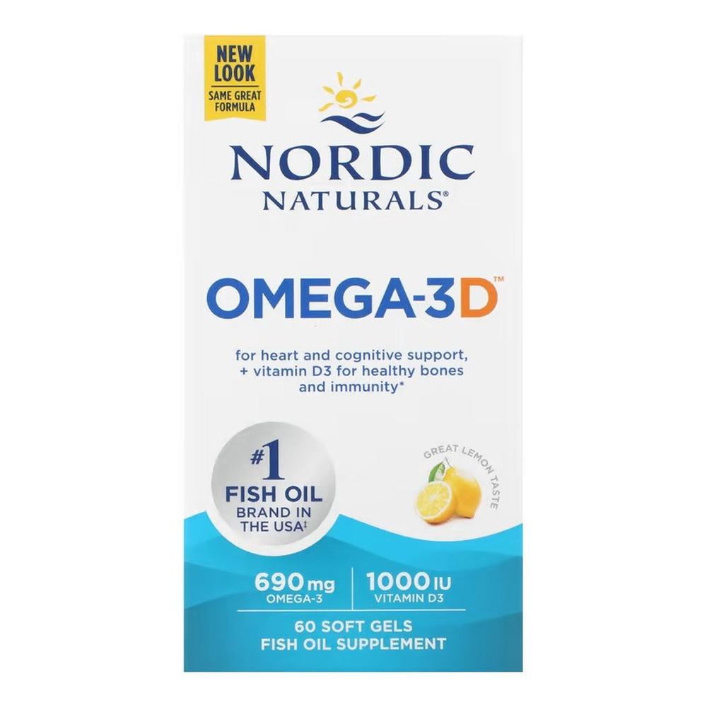 Nordic Naturals Omega-3D 690mg with Vitamin D3 For Immunity and Bone Health 60 Softgels