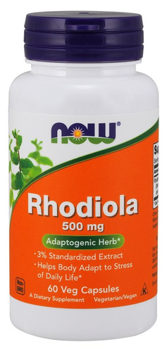 Now Foods Rhodiola 500mg Rhodiola Rosea Supports Nervous System Relieves Anxiety & Insomnia 60 Capsules