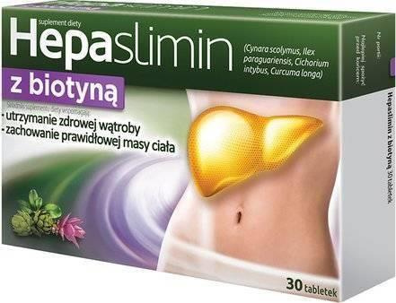 Hepaslimin z Biotyną Utrzymanie Zdrowej Wątroby Prawidłowa Masa Ciała 30 Tabletek