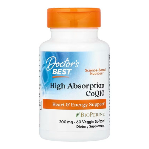 Doctor's Best High Absorption CoQ10 with BioPerine, 200mg Kapsułki miękkie 60 kapsułek miękkich