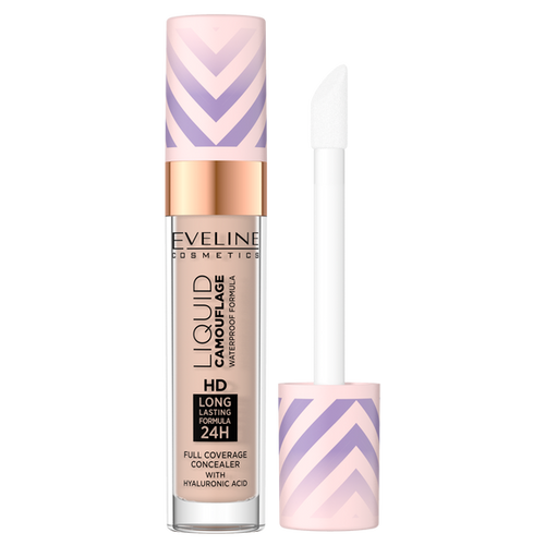 Eveline Liquid Camouflage Waterproof Concealer with Hyaluronic Acid No.05 Light Sand 7.5ml