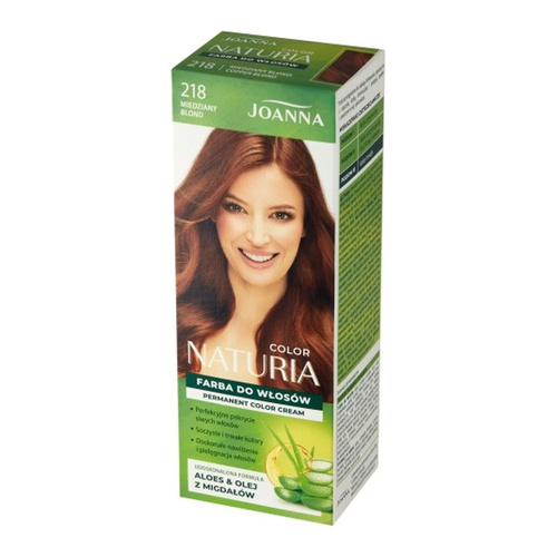 Joanna Naturia Trwały Kolor Włosów Farba Pielęgnacja Połysk Nr 218 Miedziany Blond 100ml