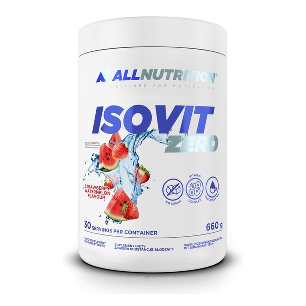 Allnutrition Isovit Zero Elektrolity i Witaminy w Proszku Truskawka i Arbuz 660g