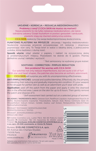 Eveline Cica Skin Anti-Pimple Punktowe Plasterki na Pryszcze 1 Sztuka